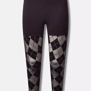 TORRID Flocked Argyle Design Full Length Signature Leggings